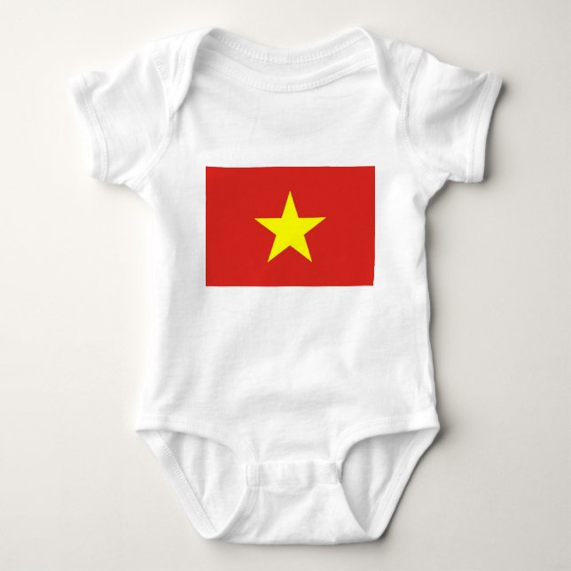 Patriotische Babybodysuit mit Flagge Vietnam Baby Strampler (Vorderseite)