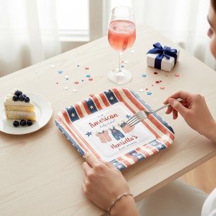 Patriotische Babyparty-Kleidertrocken-Papierteller Pappteller