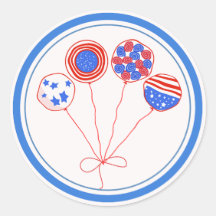 Patriotische Balloons mit roten Grenzen