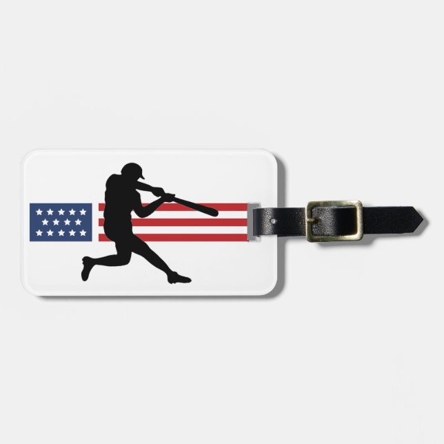 Patriotische Baseball Design-Gepäckanhänger Gepäckanhänger (Vorderseite horizontal)