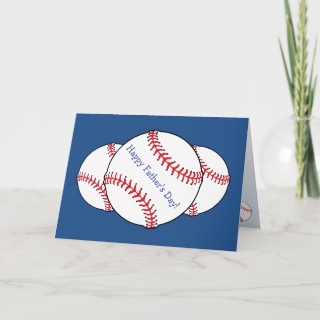 Patriotische Baseball-Vathers-Tageskarte Karte (Vorderseite)