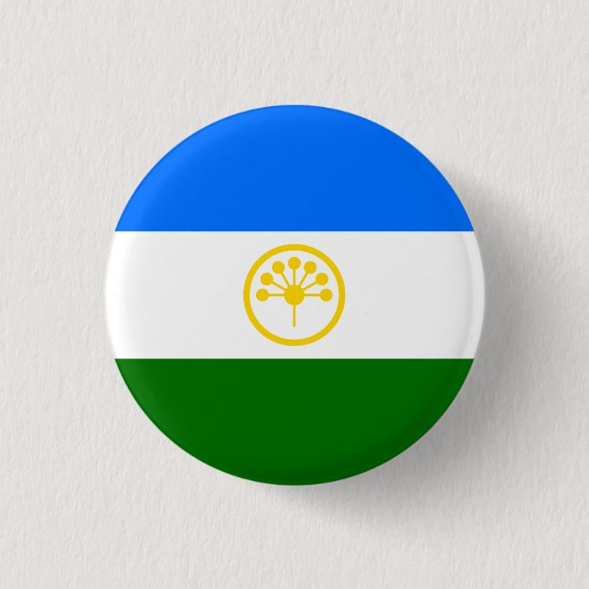 Patriotische Bashkortostan-Flagge Button (Vorderseite)