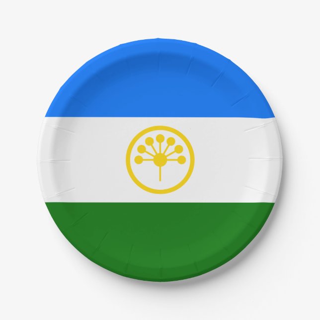Patriotische Bashkortostan-Flagge Pappteller (Vorderseite)
