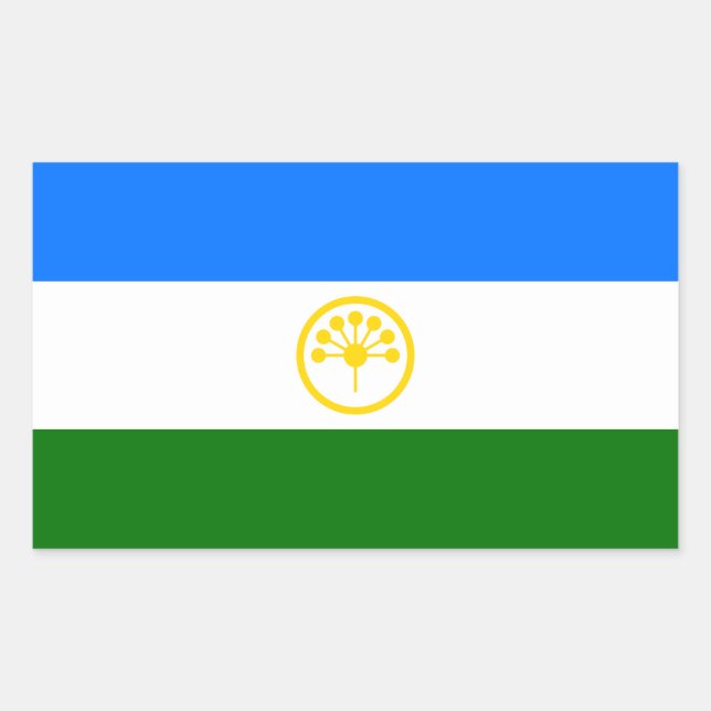 Patriotische Bashkortostan-Flagge Rechteckiger Aufkleber (Vorderseite)