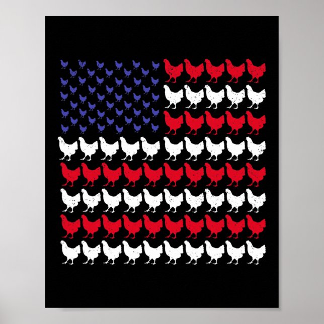 Patriotische Bauer 4. Juli Amerikanische Flagge Poster (Vorne)