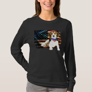 Patriotische Beagle Amerikanische Flagge Hunde Män T-Shirt