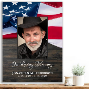 Patriotische Beerdigung USA Flag Veteran Foto Memo Poster