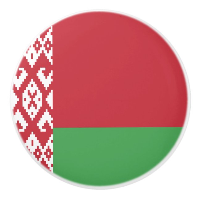 Patriotische belarussische Flagge Keramikknauf (Vorderseite)