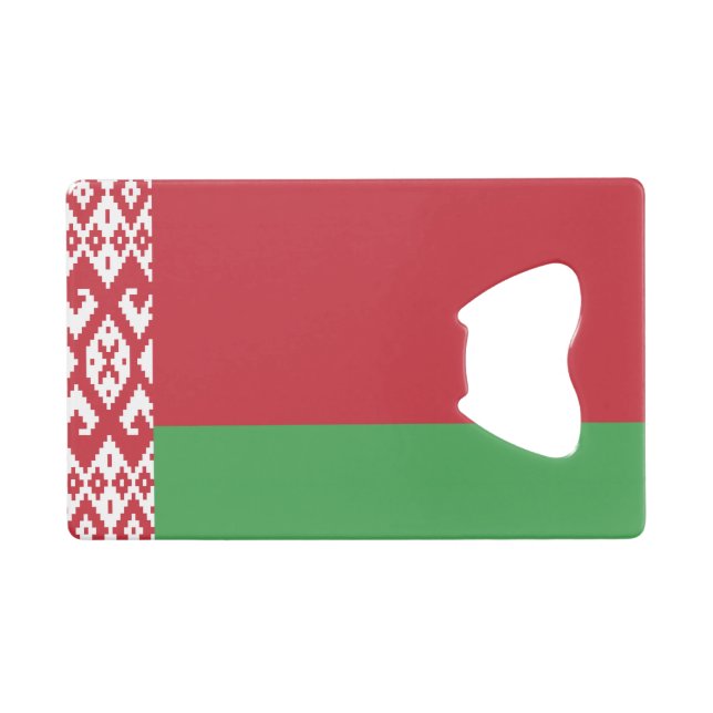 Patriotische belarussische Flagge Kreditkarte Flas Geldbeutel Flaschenöffner (Vorderseite (Horizontal))