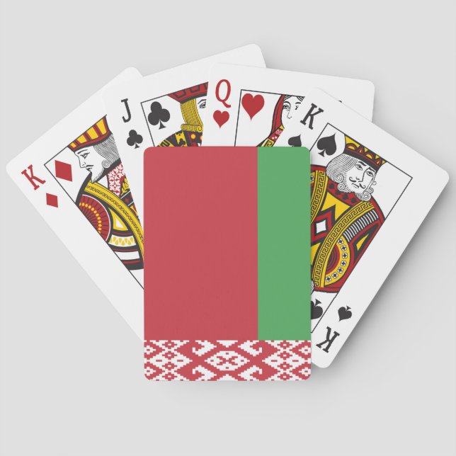 Patriotische belarussische Flagge Spielkarten (Rückseite)