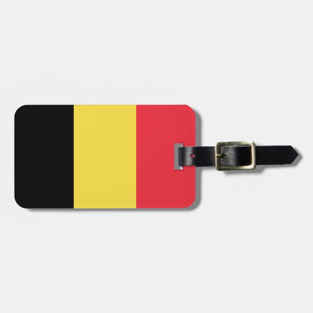 Patriotische belgische Flagge Gepäckanhänger (Vorderseite horizontal)