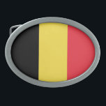 Patriotische belgische Flagge Ovale Gürtelschnalle<br><div class="desc">Die Nationalflagge Belgiens.</div>