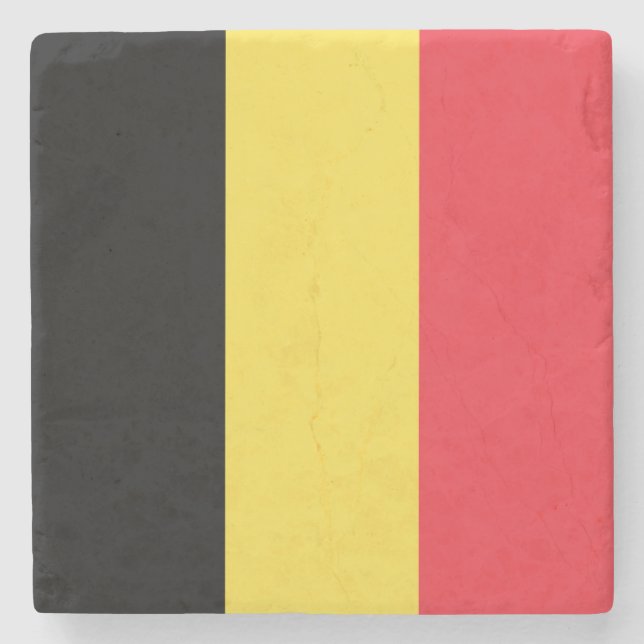 Patriotische belgische Flagge Steinuntersetzer (Vorderseite)