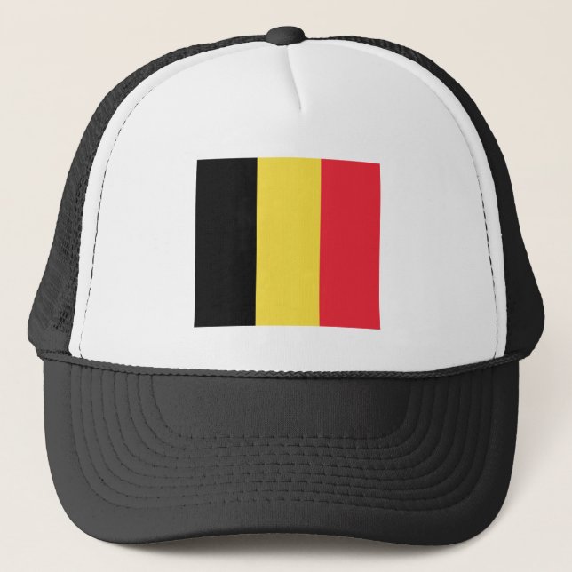 Patriotische belgische Flagge Truckerkappe (Vorderseite)