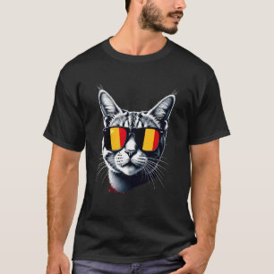 Patriotische belgische Tabby-Katze belgische Flagg T-Shirt