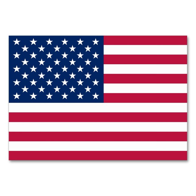 Patriotische, besondere Tischkarte mit Flag USA Tischnummer (Vorderseite)