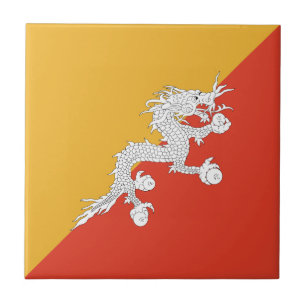 Patriotische Bhutan-Flagge Keramikfliese
