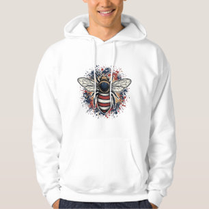 Patriotische Biene Vintage Gravur Vektor Design_1 Hoodie