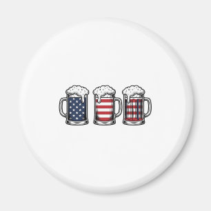Patriotische Bierkrüge Vintage Vektor-Shirt-Design Magnet
