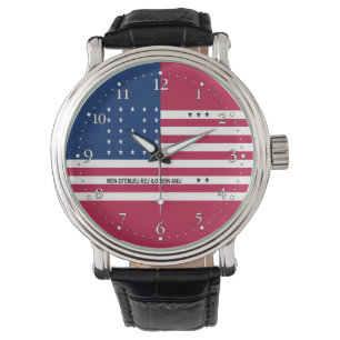 Patriotische Bikini-Atoll-Fahne Armbanduhr