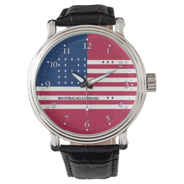 Patriotische Bikini-Atoll-Fahne Armbanduhr (Vorderseite)