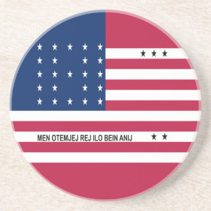 Patriotische Bikini-Atoll-Flagge Getränkeuntersetzer