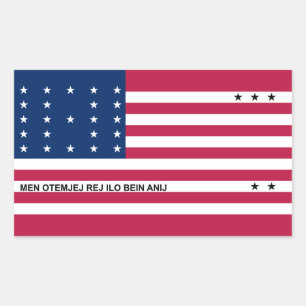 Patriotische Bikini-Atoll-Flagge Rechteckiger Aufkleber