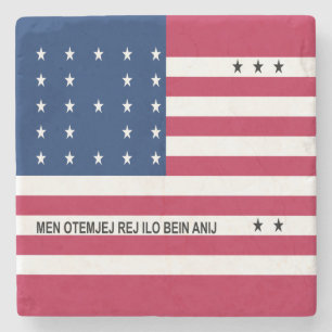 Patriotische Bikini-Atoll-Flagge Steinuntersetzer