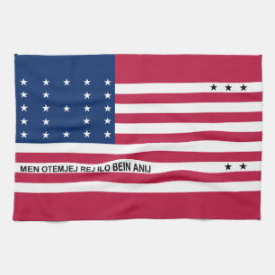 Patriotische Bikini-Atollflagge Geschirrtuch