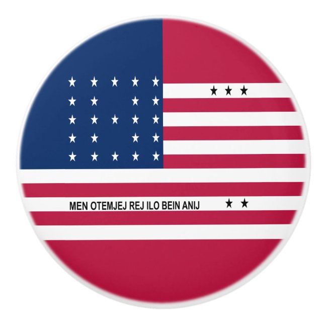 Patriotische Bikini-Atollflagge Keramikknauf (Vorderseite)