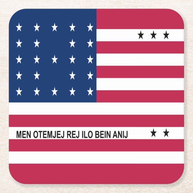 Patriotische Bikini-Atollflagge Rechteckiger Pappuntersetzer (Vorderseite)