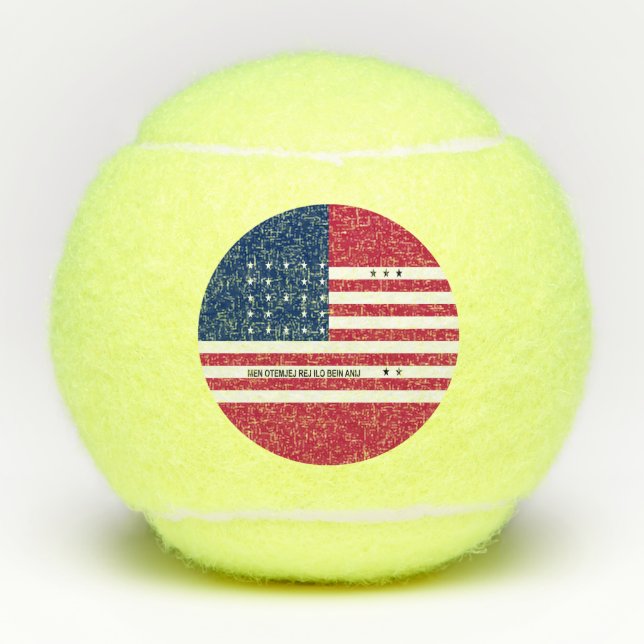 Patriotische Bikini-Atollflagge Tennisbälle (Vorderseite)
