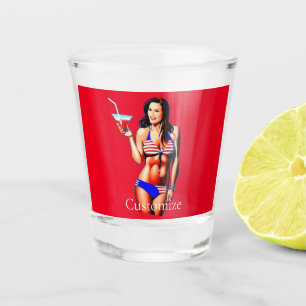 Patriotische Bikini Fitness Modell Thunder_Cove Schnapsglas