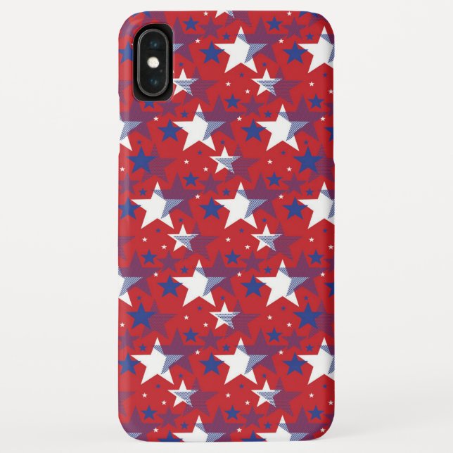 Patriotische blaue und weiße Sterne Case-Mate iPhone Hülle (Rückseite)