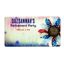 Patriotische Blumen-Ruhestands-Papier-Name-Labels
