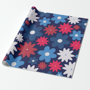 Patriotische Blumenfeier Geschenkpapier