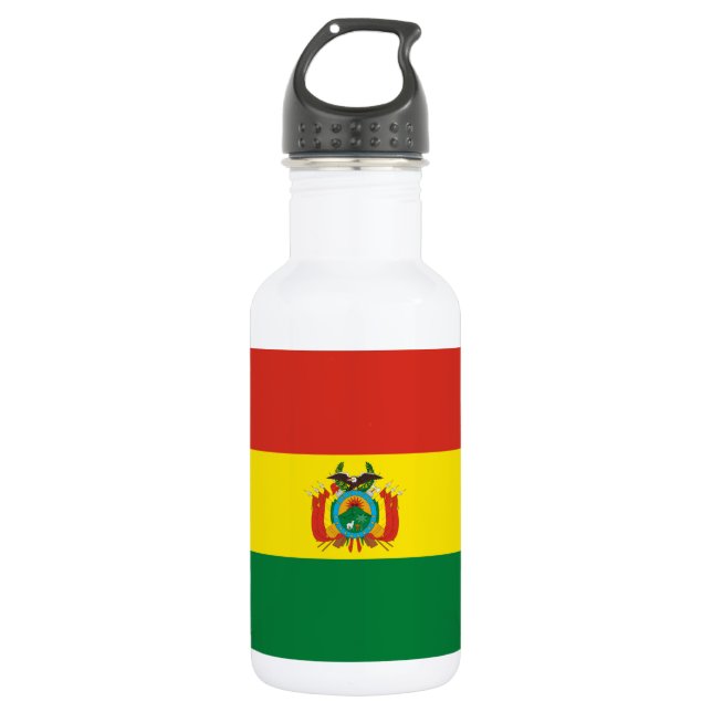 Patriotische Bolivienflagge Edelstahlflasche (Vorderseite)