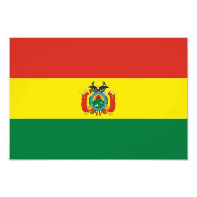 Patriotische Bolivienflagge Fotodruck (Vorne)