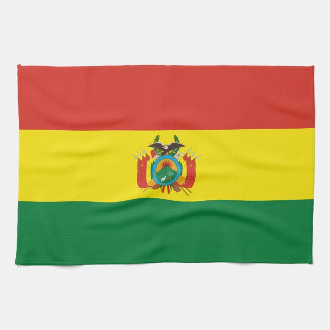 Patriotische Bolivienflagge Geschirrtuch (Horizontal)