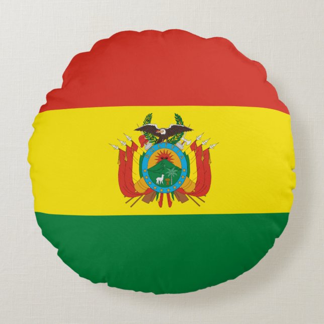 Patriotische Bolivienflagge Rundes Kissen (Vorderseite)
