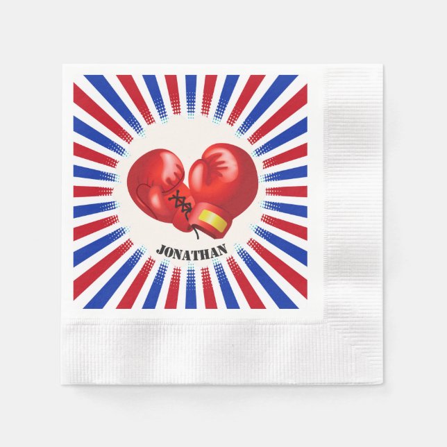 Patriotische Boxhandschuhe Designpapier Napkins Serviette (Vorderseite)