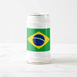 Patriotische Brasilien-Flagge Bierglas