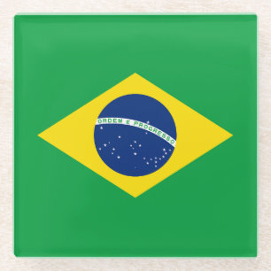 Patriotische Brasilien-Flagge Glasuntersetzer