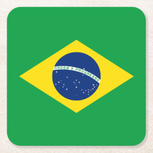 Patriotische Brasilien-Flagge Rechteckiger Pappuntersetzer