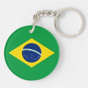 Patriotische Brasilien-Flagge Schlüsselanhänger