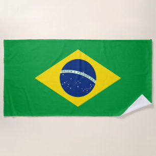 Patriotische Brasilien-Flagge Strandtuch