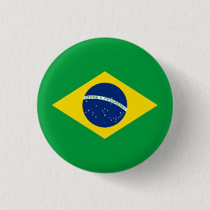 Patriotische Brasilienflagge Button