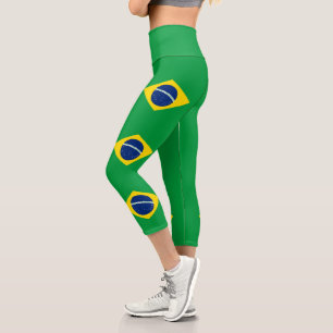Patriotische Brasilienflagge Capri Leggings
