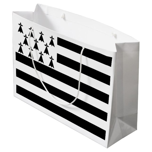 Patriotische Bretagne Große Geschenktüte (Rückseite Schrägansicht)