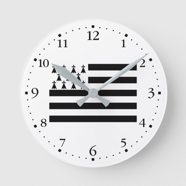 Patriotische Bretagne Runde Wanduhr (Vorderseite)